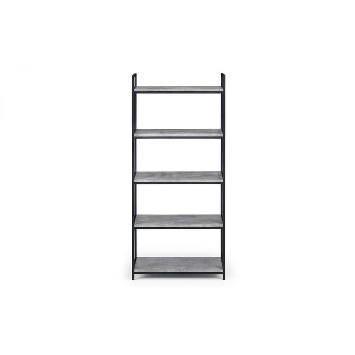 Staten Tall Bookcase Concrete Effect on Black Frame