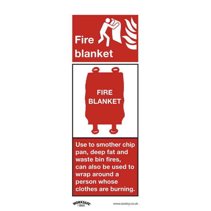 Sealey Safe Conditions Safety Sign Fire Blanket Rigid Plastic SS53P1