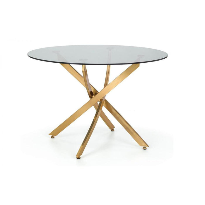 Montero Round Table 100cm Glass Top on Gold Coloured Base