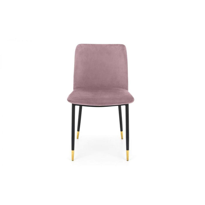 Delaunay Dining Chair Dusky Pink Velvet with Black Legs