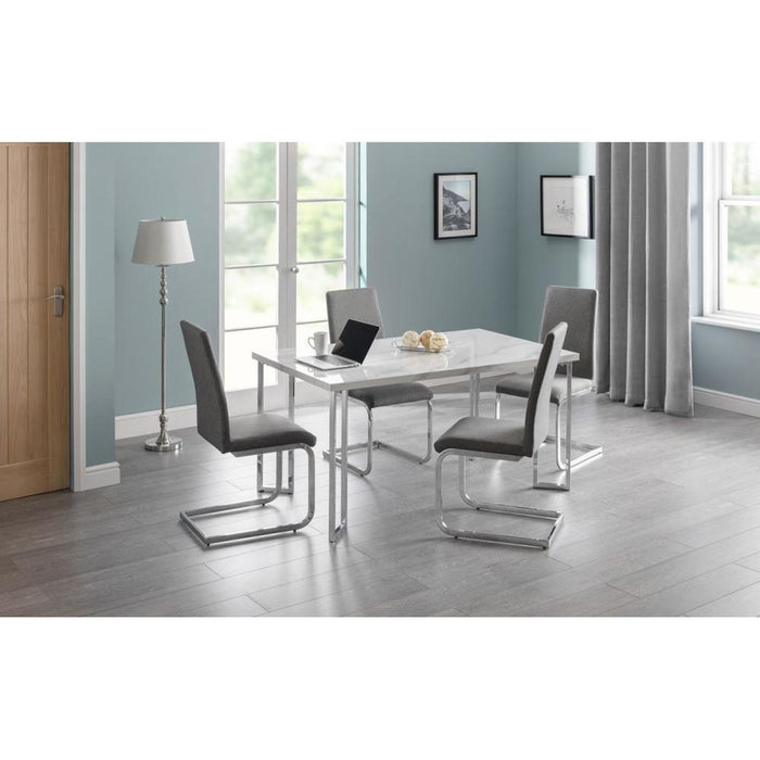 Positano Dining Table Marble Effect Top & Chrome Legs