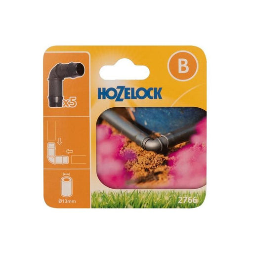 Hozelock 2766 90° Elbow Connector 13mm (Pack 5) Hozelock - Town Tools