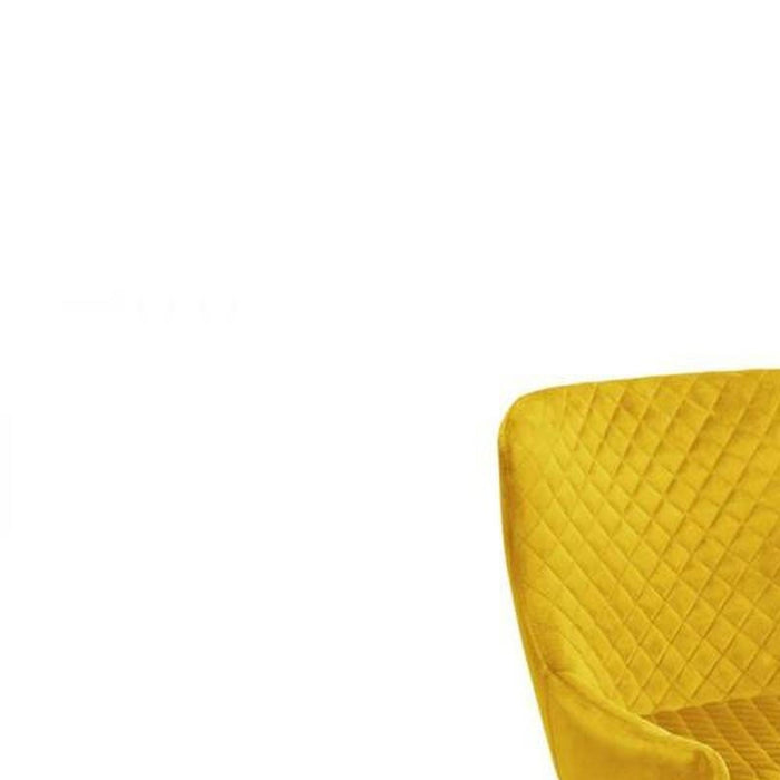 Luxe Dining Chair Mustard Velvet Fabric with Black Legs