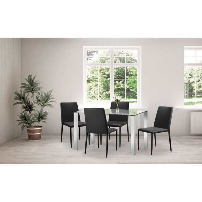 Enzo Chrome & Glass Compact Dining Table