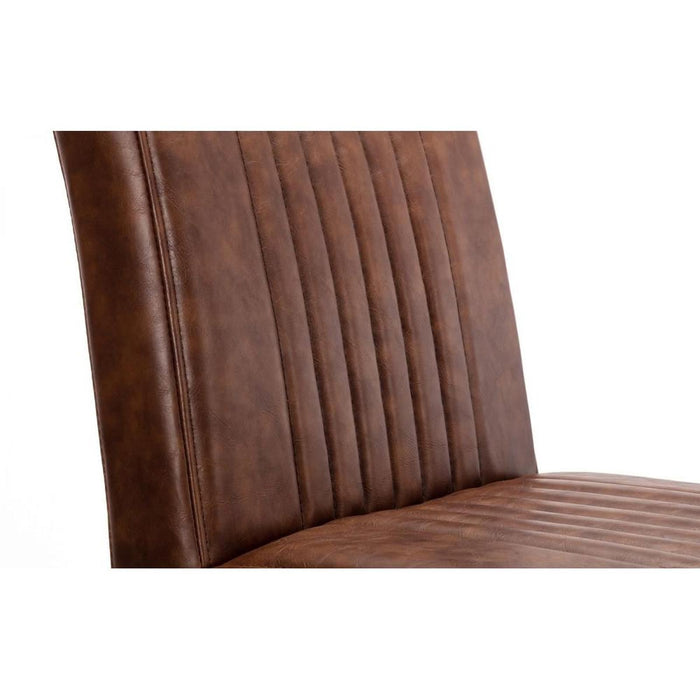 Brooklyn Dining Chair Brown Faux Leather & Gunmetal Frame