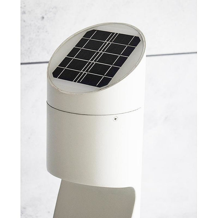 Pro Solar Eccentrica Angled Solar Pedestal Light White