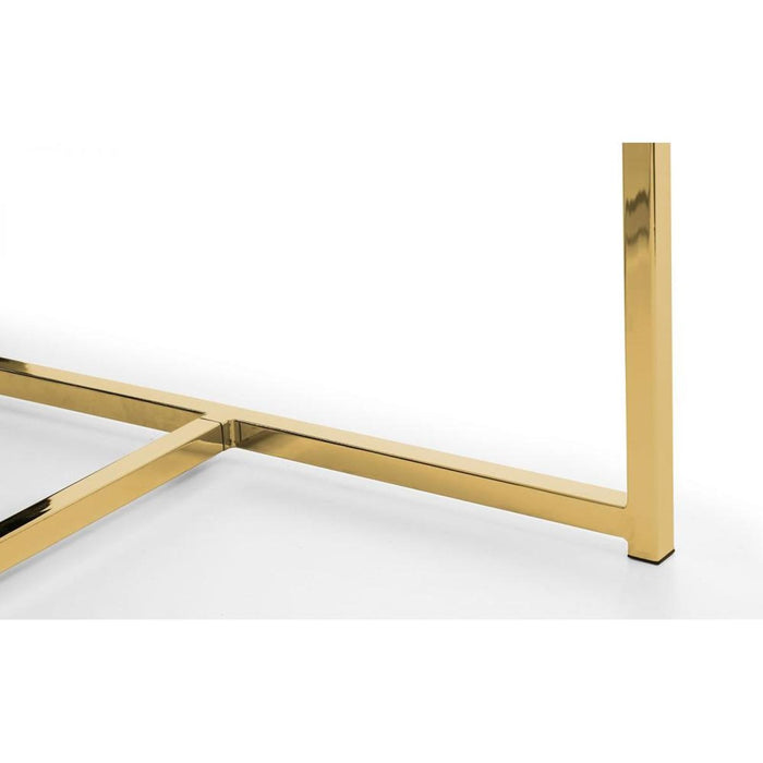 Scala White Marble Top Dining Table 80cm x 120cm Gold Effect Frame