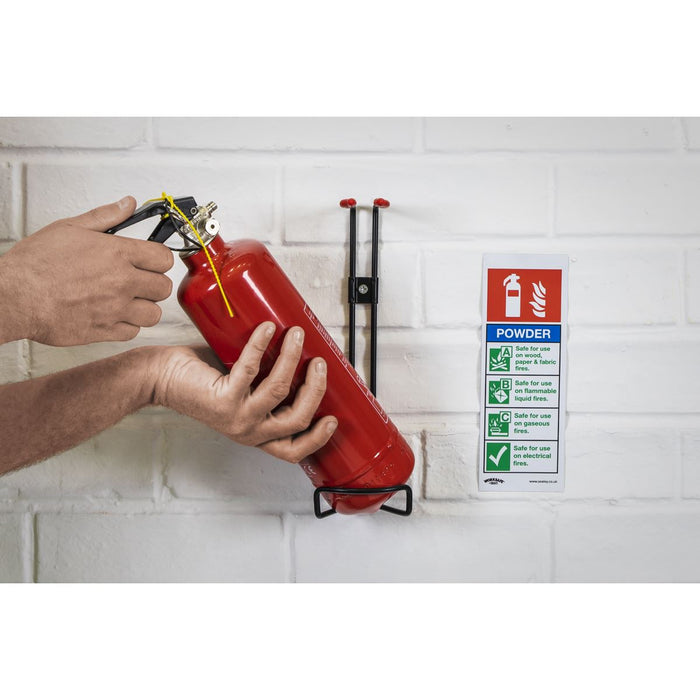 Sealey Safe Conditions Safety Sign Powder Fire Extinguisher Self-Adhesive Vinyl