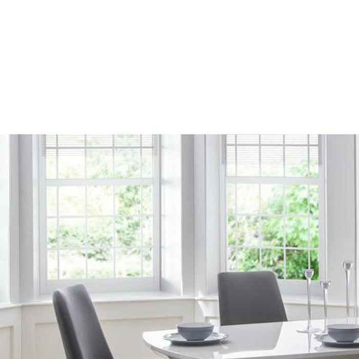 Como Extending Dining Table High Gloss White with Chrome Base