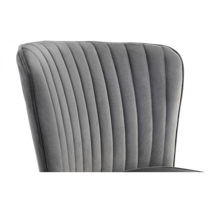 Cannes Dining Chair Grey Velvet & Gold Coloured Legs