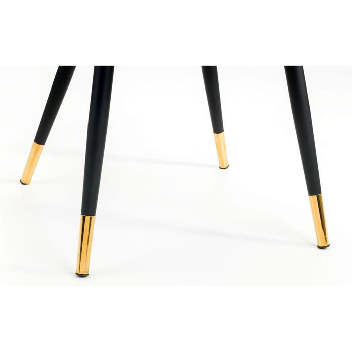 Hadid Dining Chair - Green Velvet Fabric, Black & Gold Steel Frame