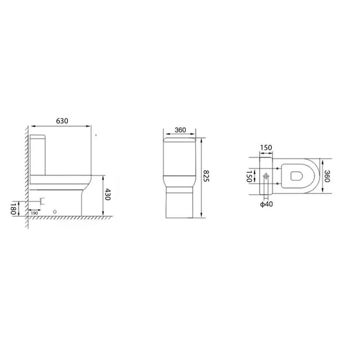 Spa Rimless Complete Toilet Set with Pan, Cistern and Seat