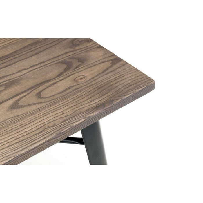 Grafton Square Table Solid Mocha Elm & Powder Coated Steel