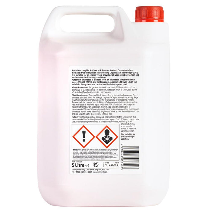 Autochem ARD005 Red Longlife Antifreeze 5Ltr