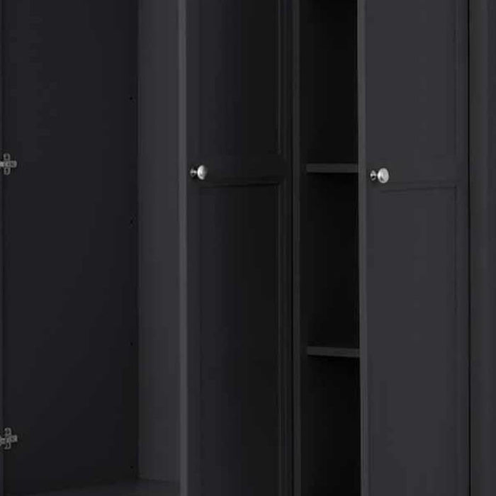 Maine 3 Door 2 Drawer Combination Wardrobe Anthracite Lacquer