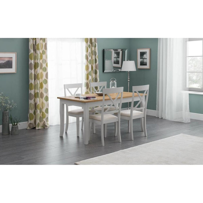 Davenport Dining Table Oak Veneer Top & Elephant Grey Base