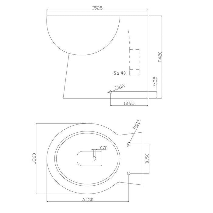 Pronto Complete Back to The Wall Toilet Pan and Soft Close Seat