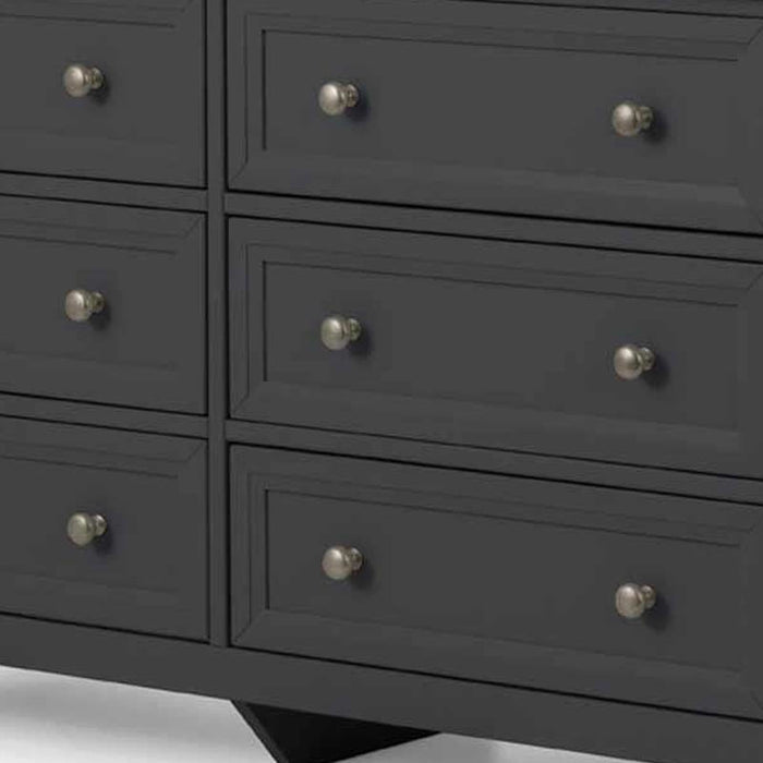 Maine 6 Drawer Wide Chest Unit Anthracite Lacquer