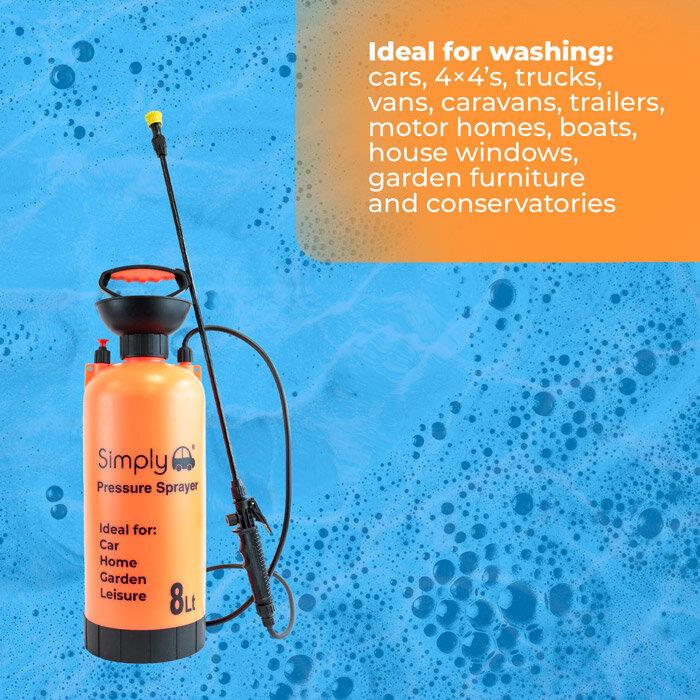 8L Portable Pressure Washer – Hand Pump Action Garden Power Sprayer Water Manual
