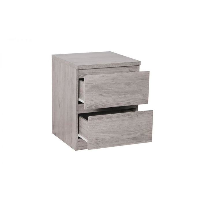 Jupiter 2 Drawer Bedside Unit Grey Oak Finish