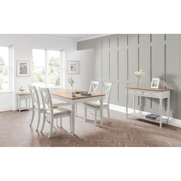 Provence Extending Dining Table 150-190cm Limed Oak & Grey Lacquer