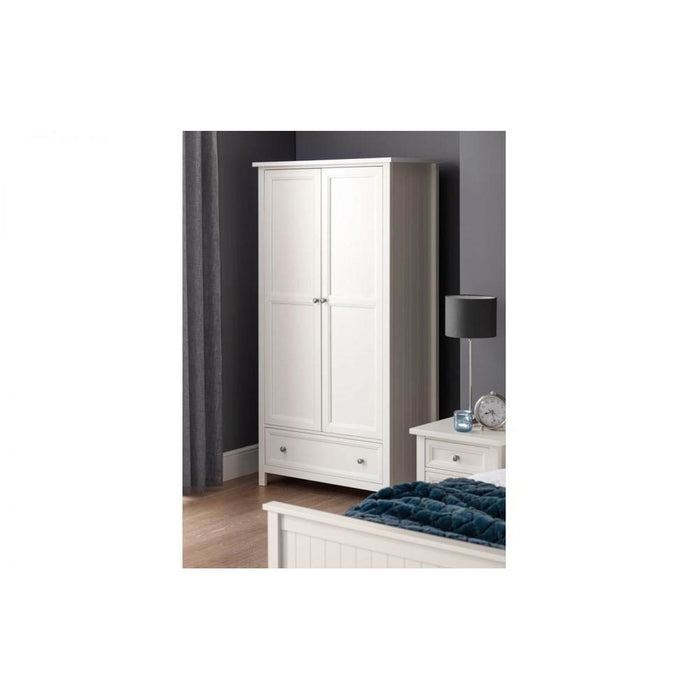 Maine 2 Door 1 Drawer Combination Wardrobe Surf White Lacquer