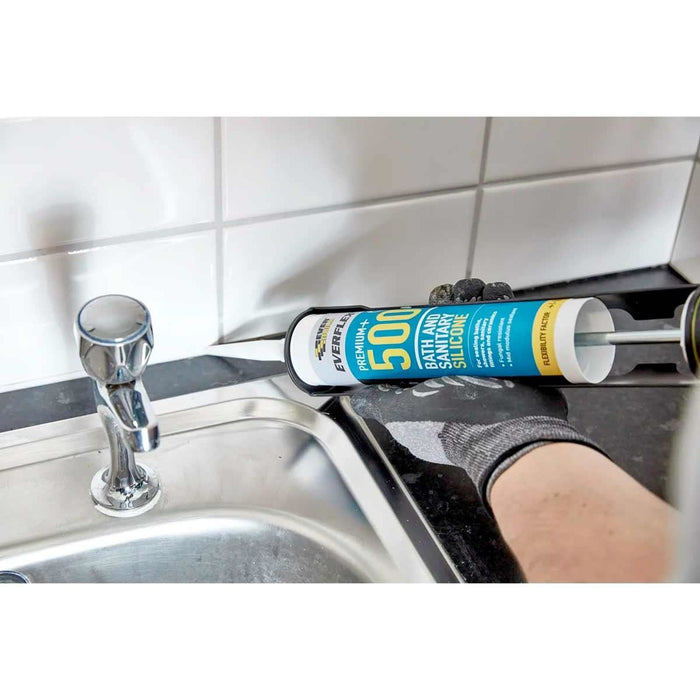 Everbuild Everflex 500 Sanitary Silicone Sealant (Ivory / 310ml)