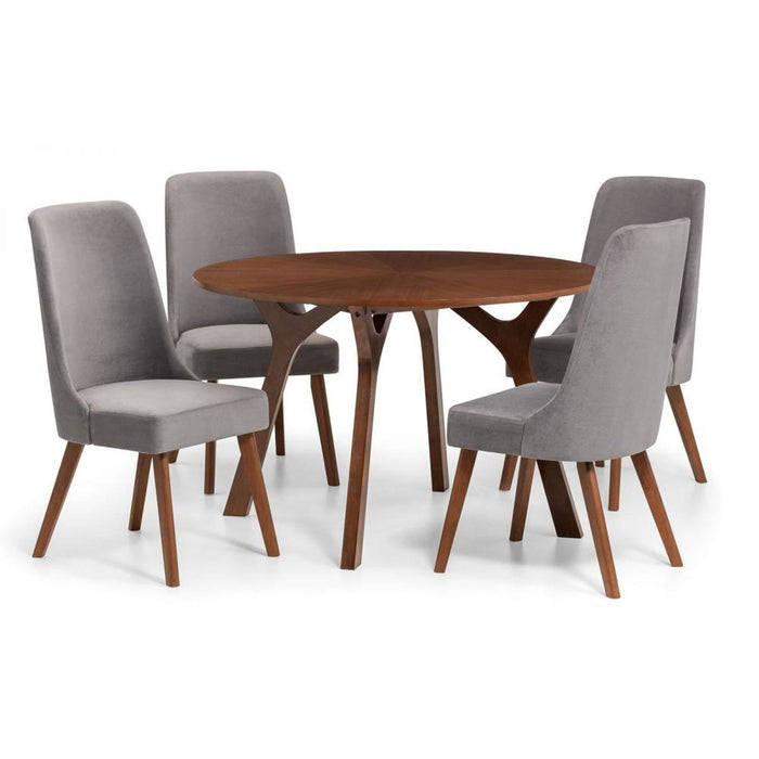 Huxley Round Table 120cm Walnut Veneer Finish