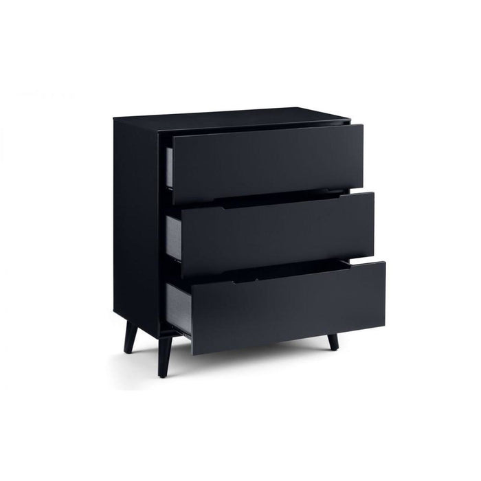 Alicia 3 Drawer Chest Anthracite / Black
