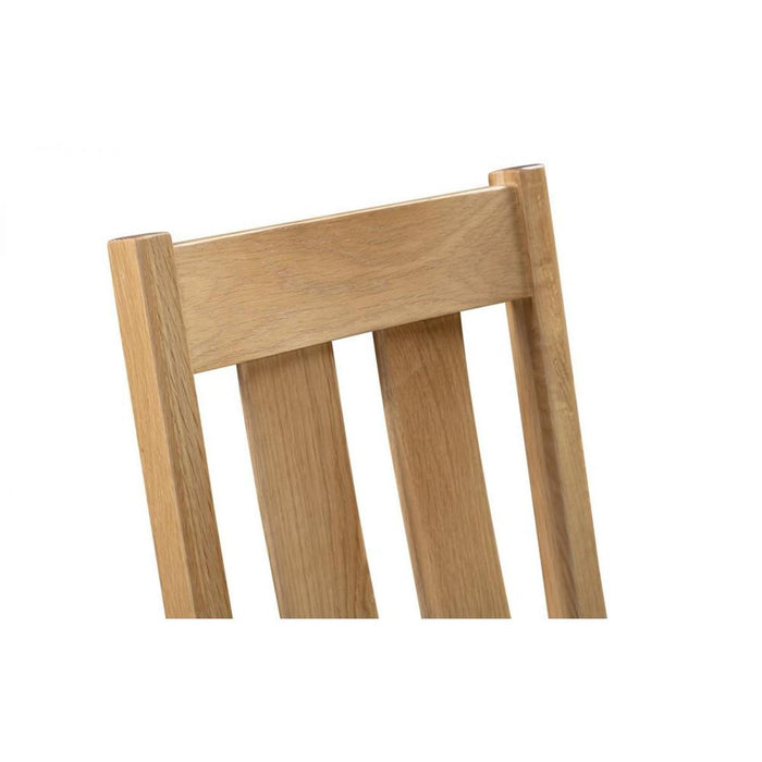 Cotswold Dining Chair Oak with Grey Linen Seat Pad