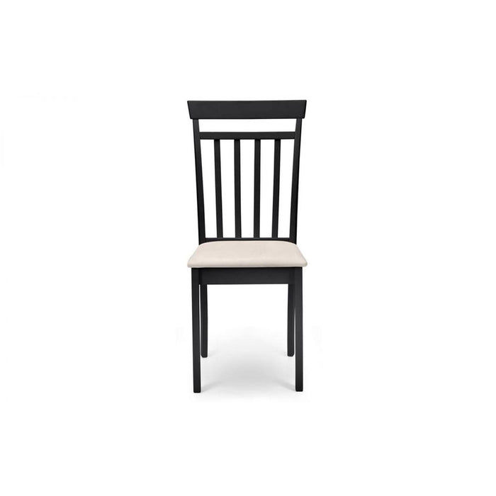 Coast Dining Chair Black with Ivory Faux Suede Padded Seat