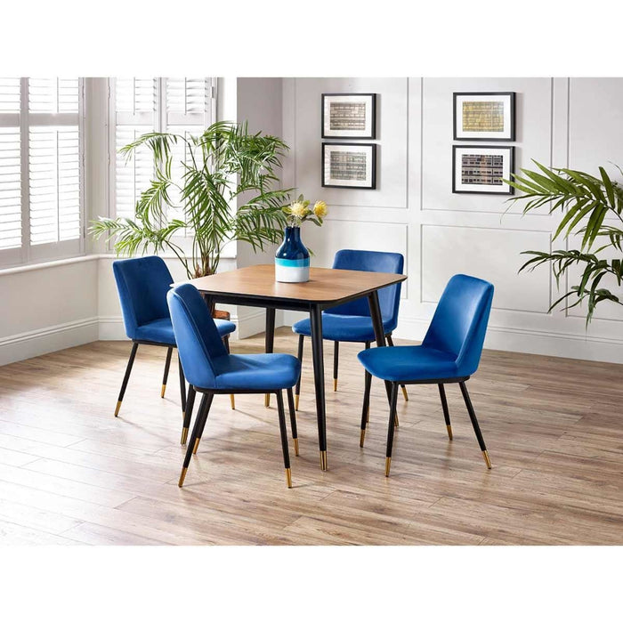 Findlay Square Dining Table Walnut Effect with Black Legs