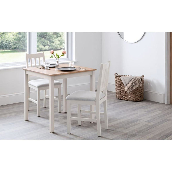 Coxmoor Square Dining Table 75cm Ivory Lacquer & Solid Oak Top