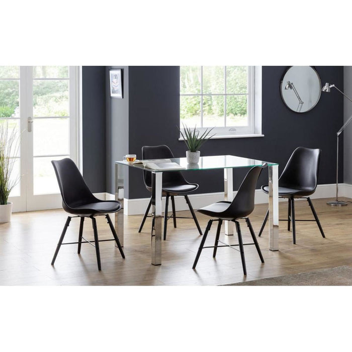 Kari Dining Chair Black Seat & Black Legs