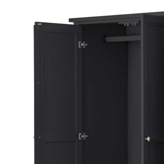 Maine 3 Door 2 Drawer Combination Wardrobe Anthracite Lacquer