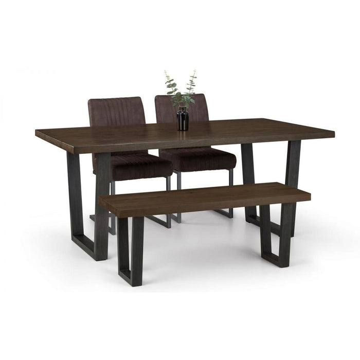 Brooklyn Dining Table Dark Oak & Gunmetal Legs