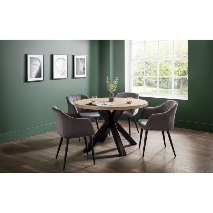 Berwick Round Table Oak Top & Black Legs