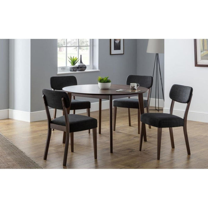 Farringdon Dining Chair Walnut Frame with Grey Linen Fabric