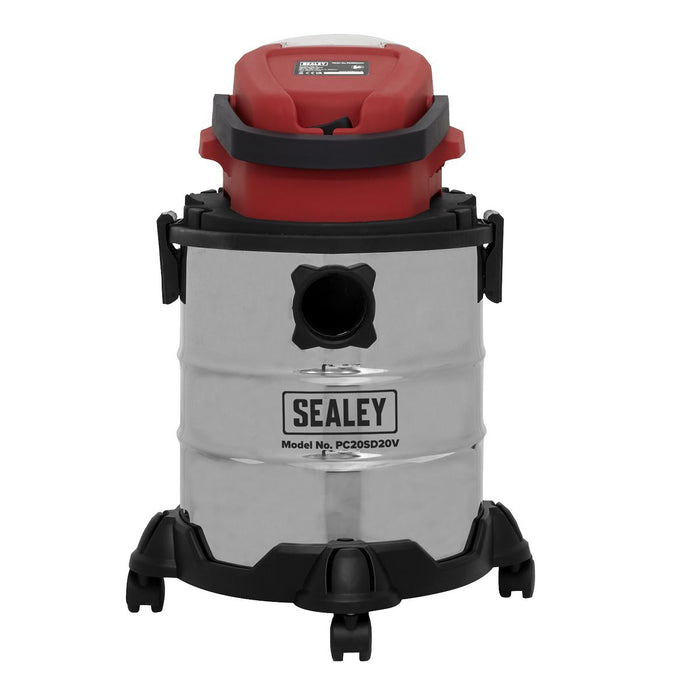 Sealey Vacuum Cleaner Cordless Wet & Dry 20L 20V SV20 Series Body Only