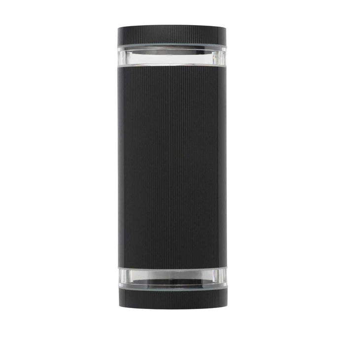 Helix LED GU10 Up/Down Wall Light with Ribbed Black Finish (2 Bulbs)