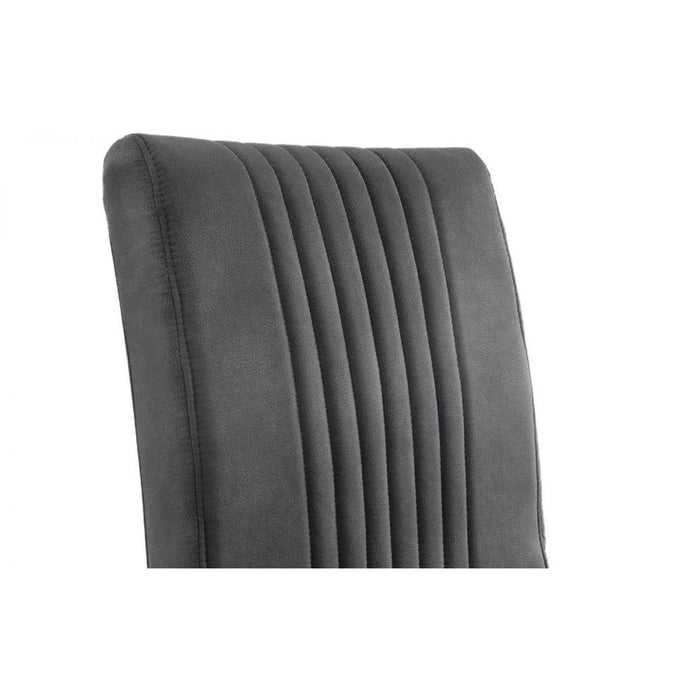 Brooklyn Dining Chair Charcoal Grey Suade & Gunmetal Frame