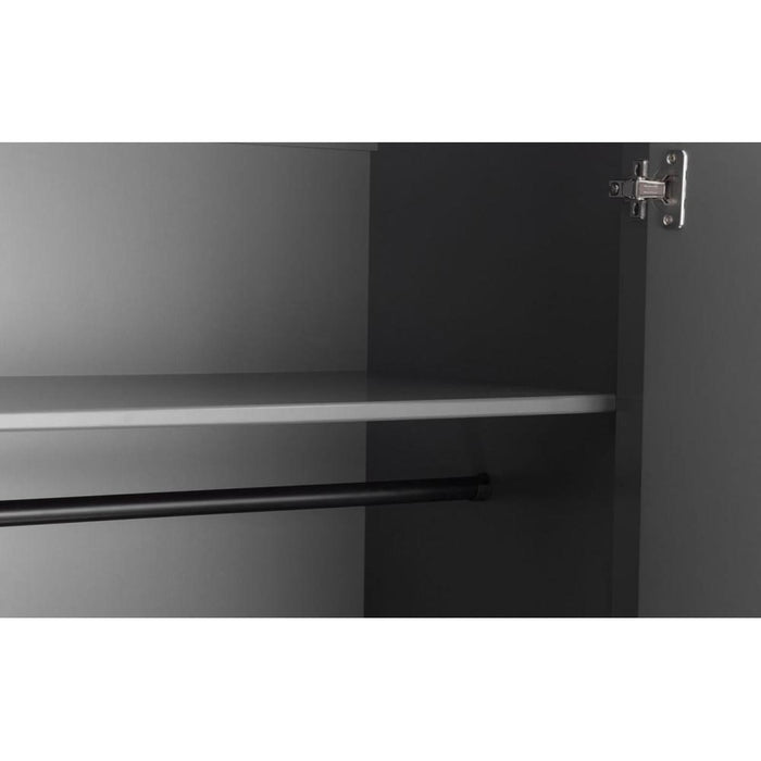Chloe 2 Door 1 Drawer Wardrobe Grey & Black Legs