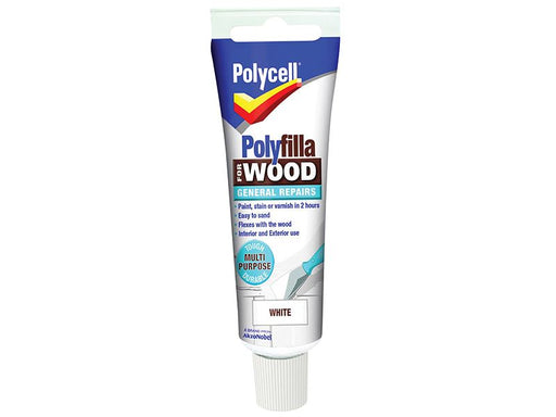 Polycell Polyfilla For Wood General Repairs Tube White 75g Polycell - Town Tools