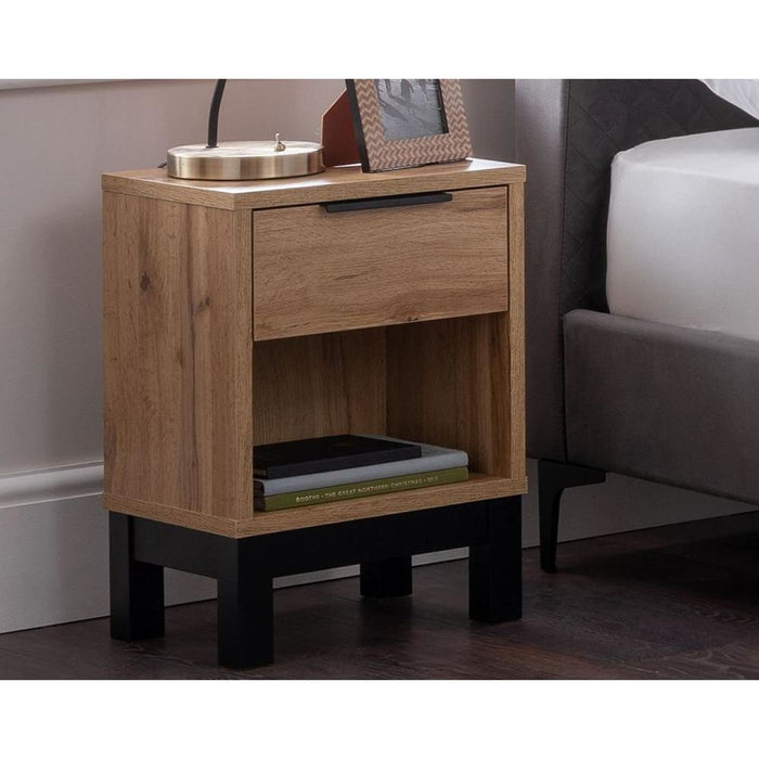 Bali Bedside Unit with 1 Drawer - Oak Finish
