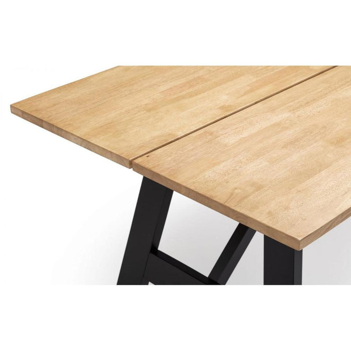 Hockley Dining Table Solid Oak Top with Black Trestle Legs