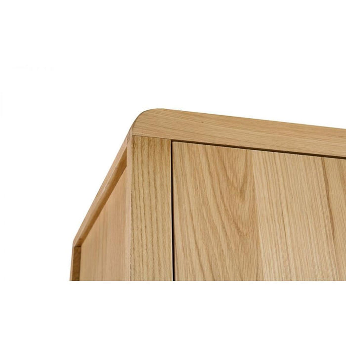 Curve Combination Wardrobe 2 Door, 1 Drawer Waxed Oak Finish