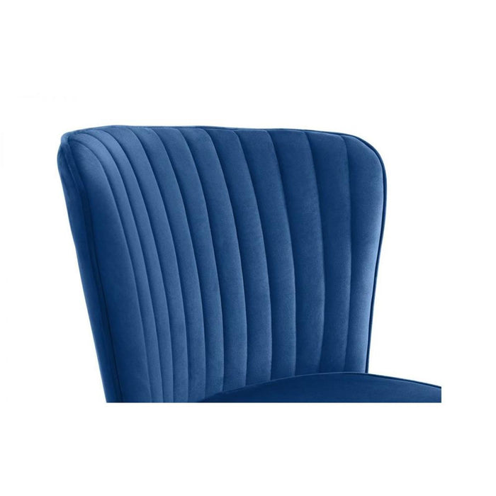 Cannes Dining Chair Blue Velvet & Gold Coloured Legs