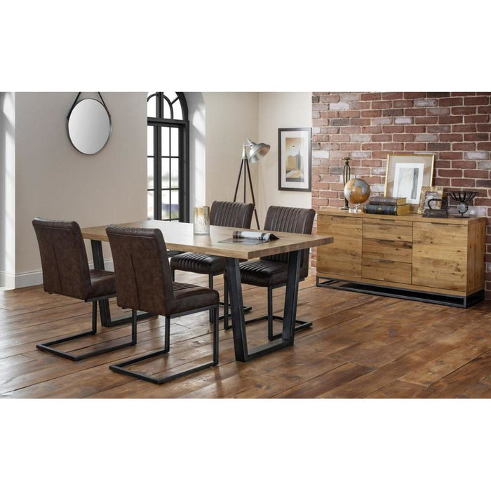 Brooklyn Dining Table Solid Oak & Gunmetal Legs