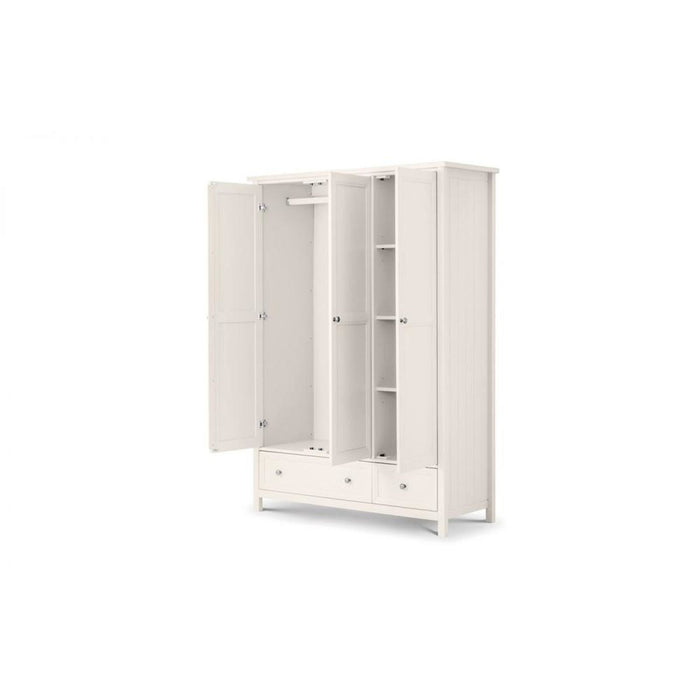 Maine 3 Door 2 Drawer Combination Wardrobe Surf White Lacquer