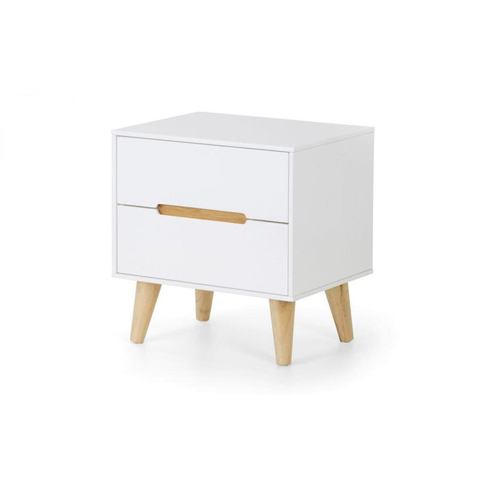Alicia 2 Drawer Bedside Cabinet White / Oak